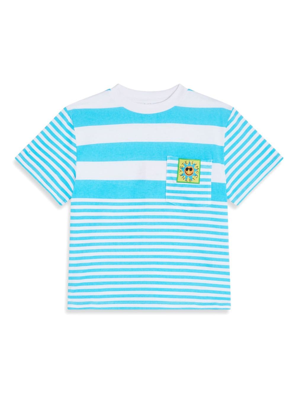 Stella McCartney Kids logo-appliqué striped T-shirt - Blue von Stella McCartney Kids