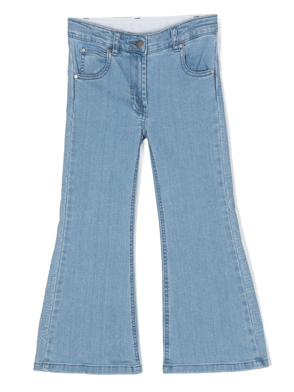 Stella McCartney Kids logo-debossed cotton jeans - Blue von Stella McCartney Kids