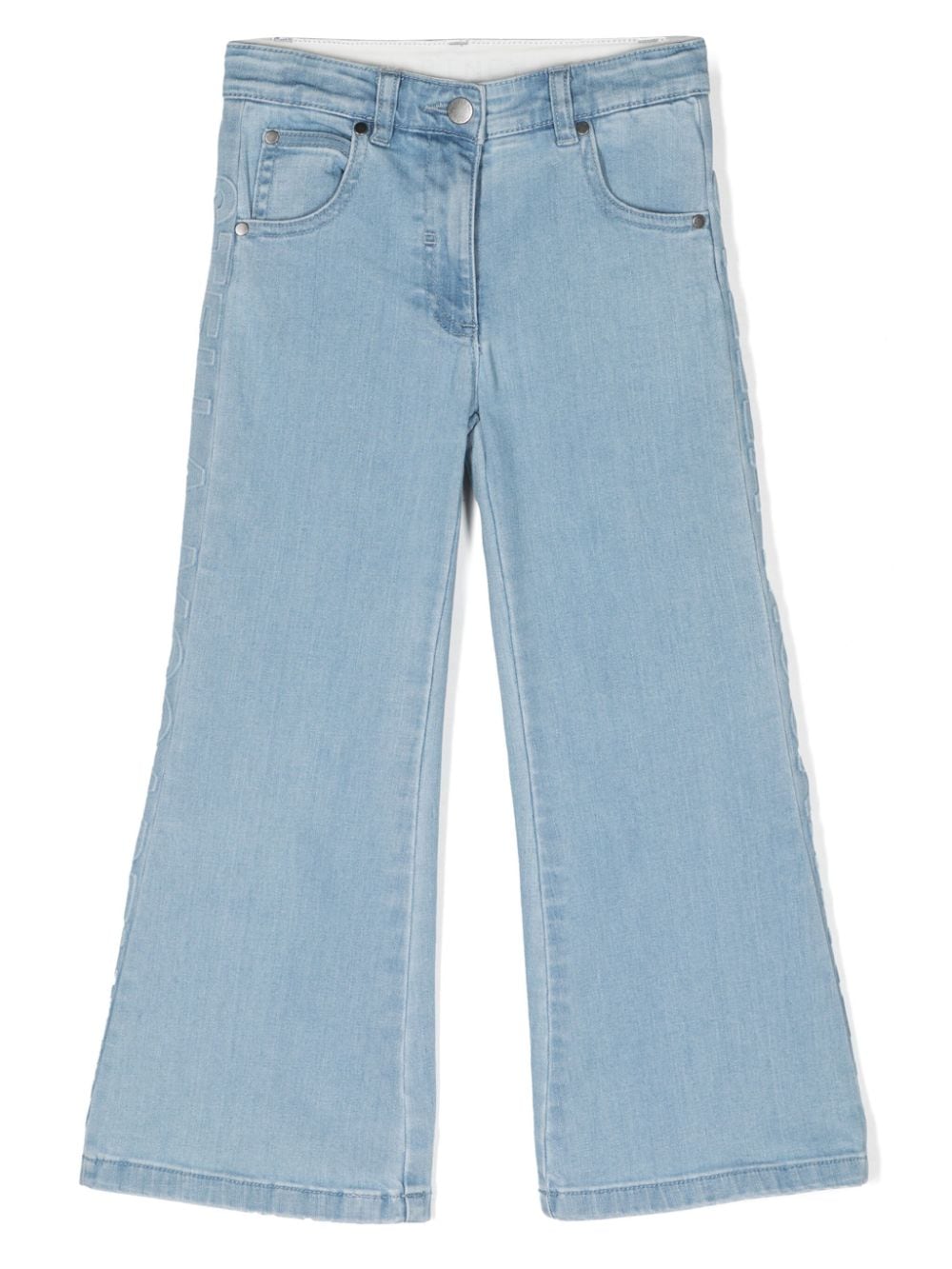 Stella McCartney Kids logo-embossed flared jeans - Blue von Stella McCartney Kids