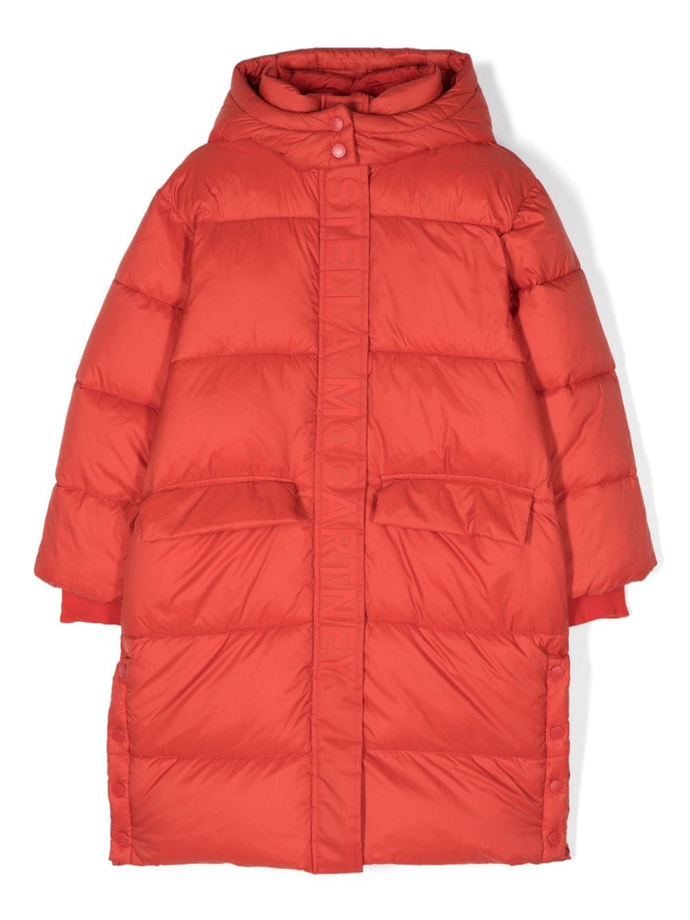 Stella McCartney Kids logo-embossed hooded padded coat - Red von Stella McCartney Kids