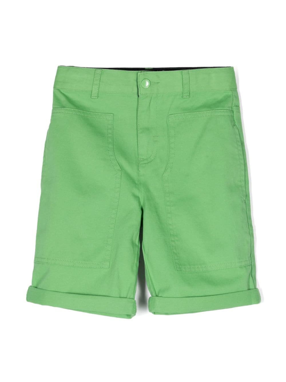 Stella McCartney Kids logo-patch cotton chino shorts - Green von Stella McCartney Kids