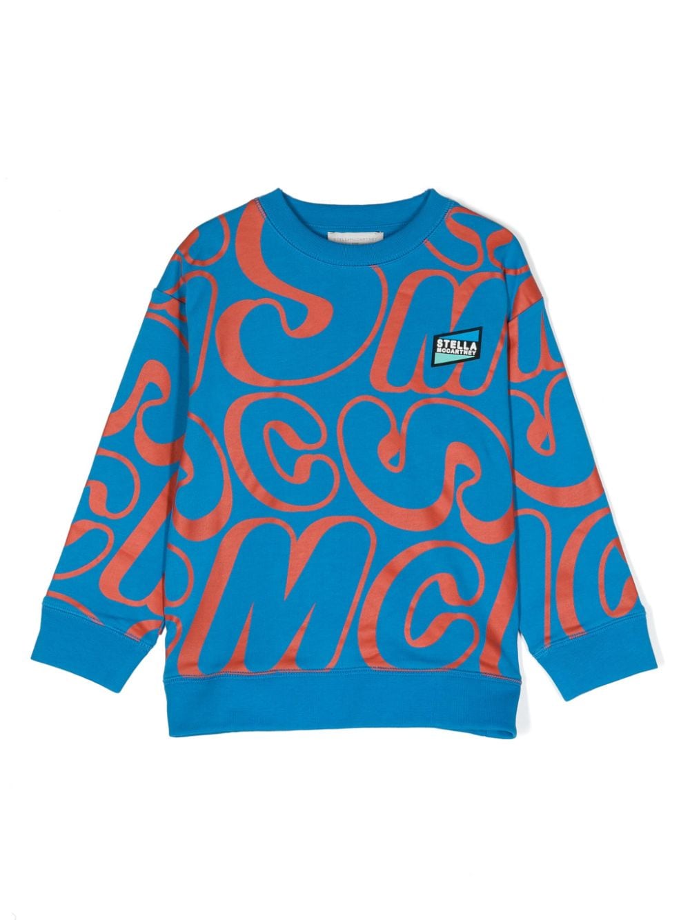 Stella McCartney Kids logo-patch cotton sweatshirt - Blue von Stella McCartney Kids