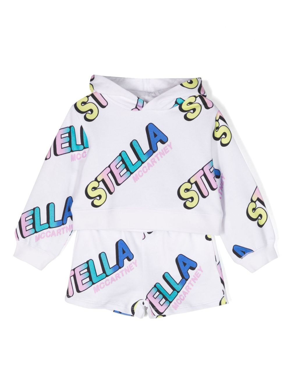 Stella McCartney Kids logo-print hoodie and track shorts set - White von Stella McCartney Kids