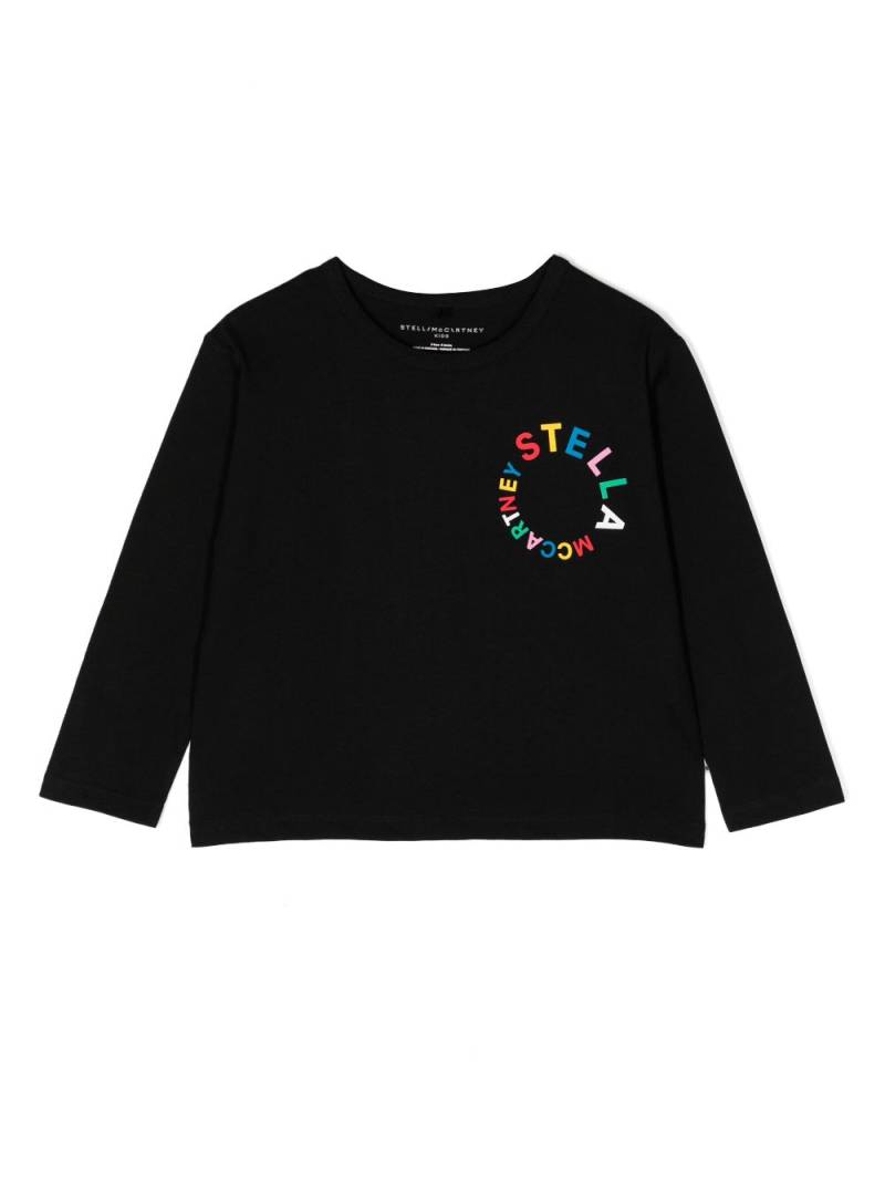 Stella McCartney Kids logo-print long-sleeve T-shirt - Black von Stella McCartney Kids