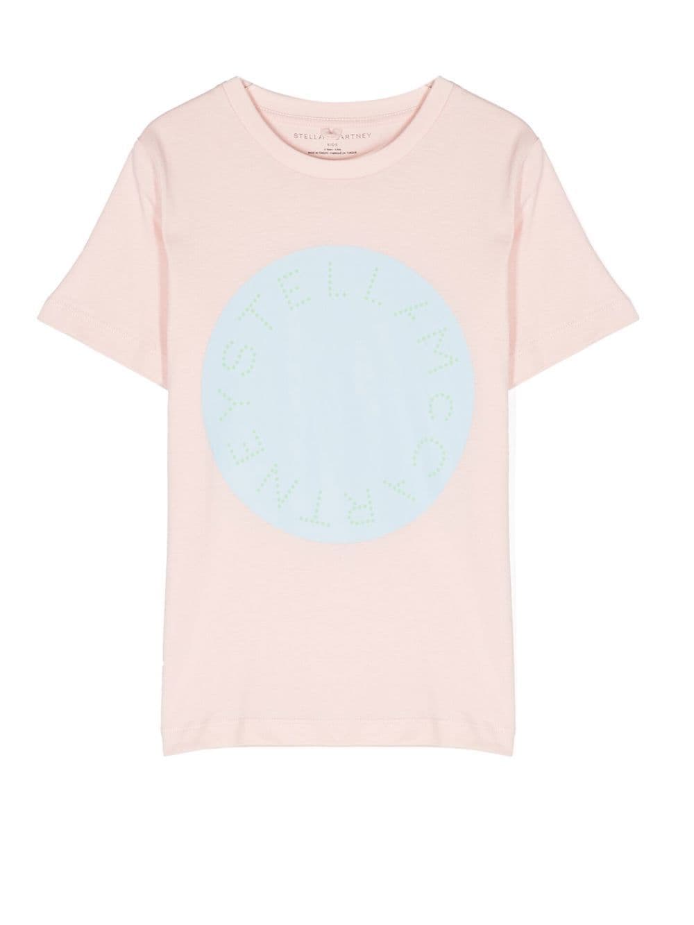 Stella McCartney Kids logo-print short-sleeved T-shirt - Pink von Stella McCartney Kids