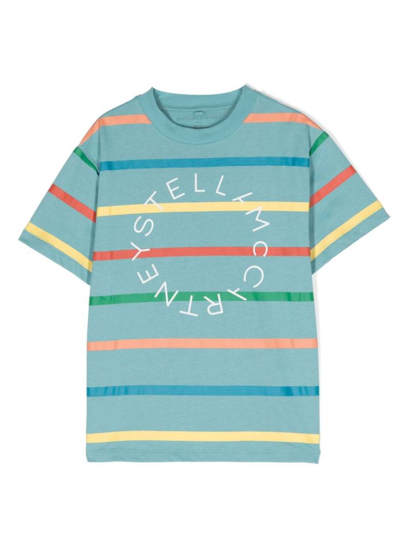 Stella McCartney Kids logo-print striped T-shirt - Blue von Stella McCartney Kids