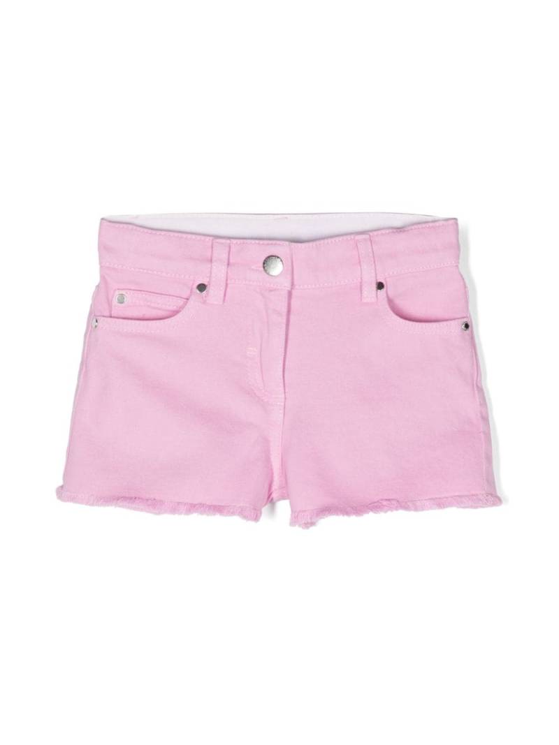 Stella McCartney Kids mid-rise frayed denim shorts - Pink von Stella McCartney Kids