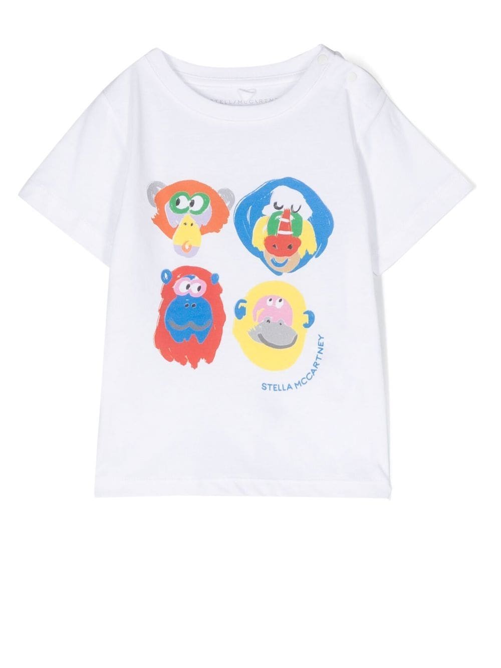 Stella McCartney Kids monkey-print cotton T-shirt - White von Stella McCartney Kids