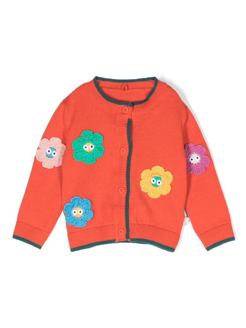 Stella McCartney Kids motif-embroidered cotton cardigan - Orange von Stella McCartney Kids