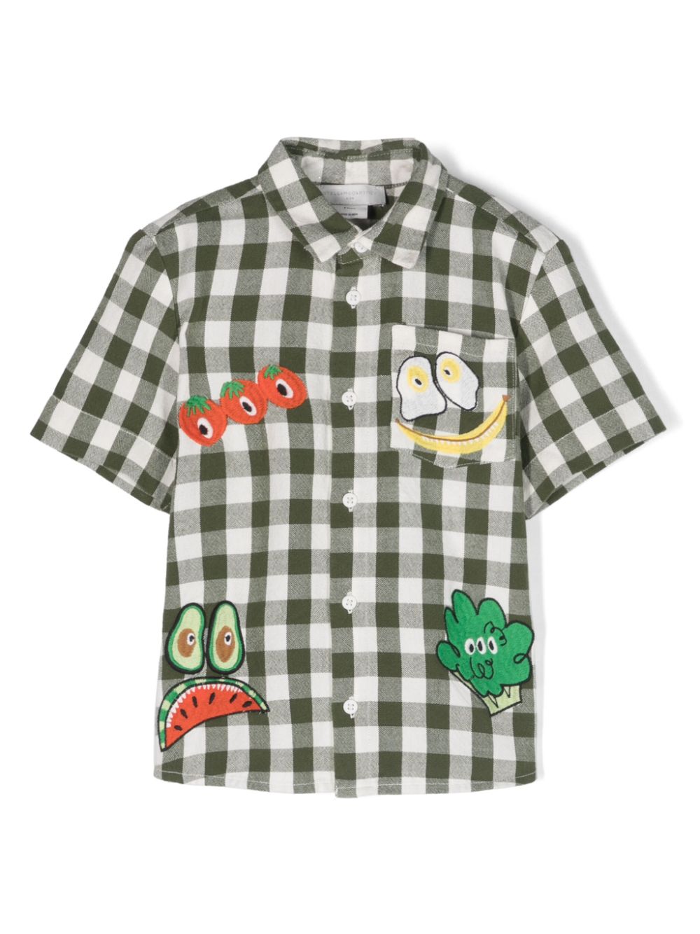 Stella McCartney Kids motif-embroidered cotton shirt - Green von Stella McCartney Kids