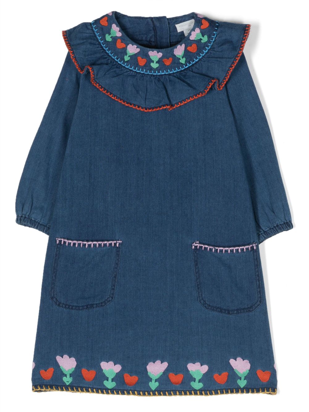 Stella McCartney Kids motif-embroidered denim dress - Blue von Stella McCartney Kids