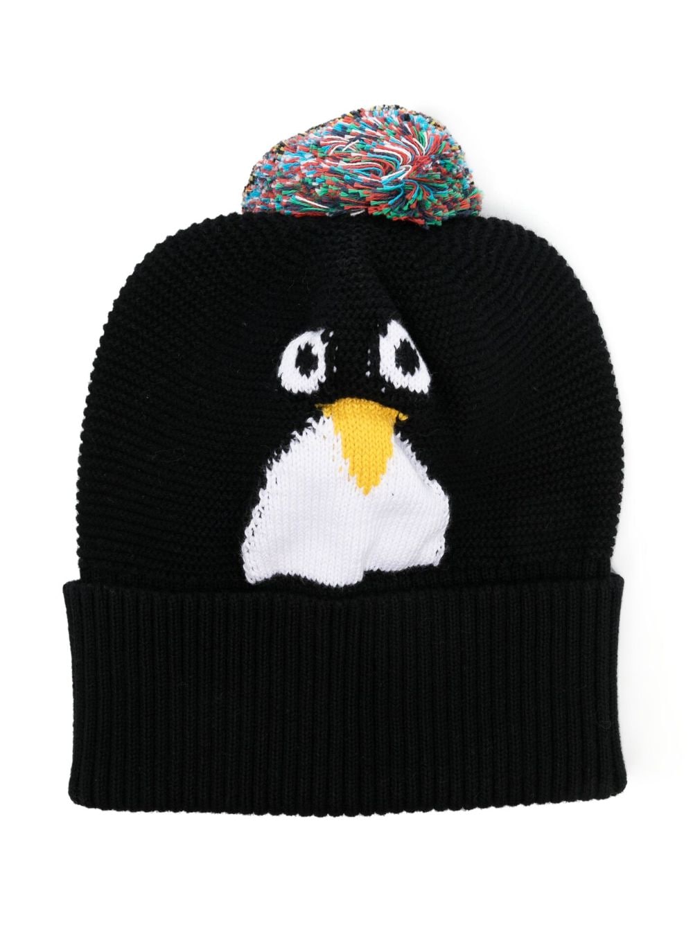 Stella McCartney Kids patterned intarsia-knit beanie hat - Black von Stella McCartney Kids