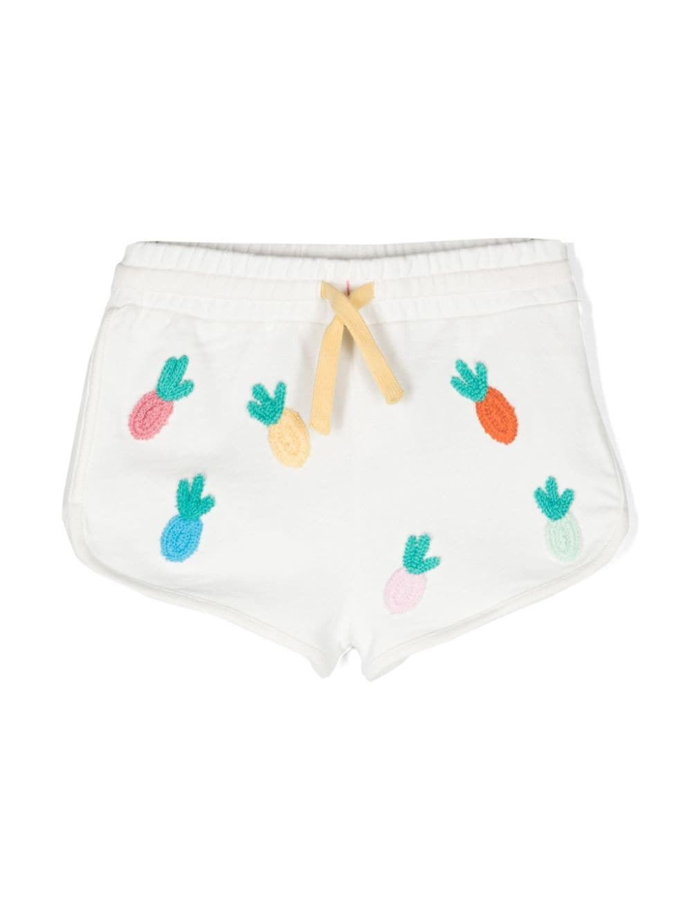 Stella McCartney Kids pineapple-embroidered cotton shorts - White von Stella McCartney Kids