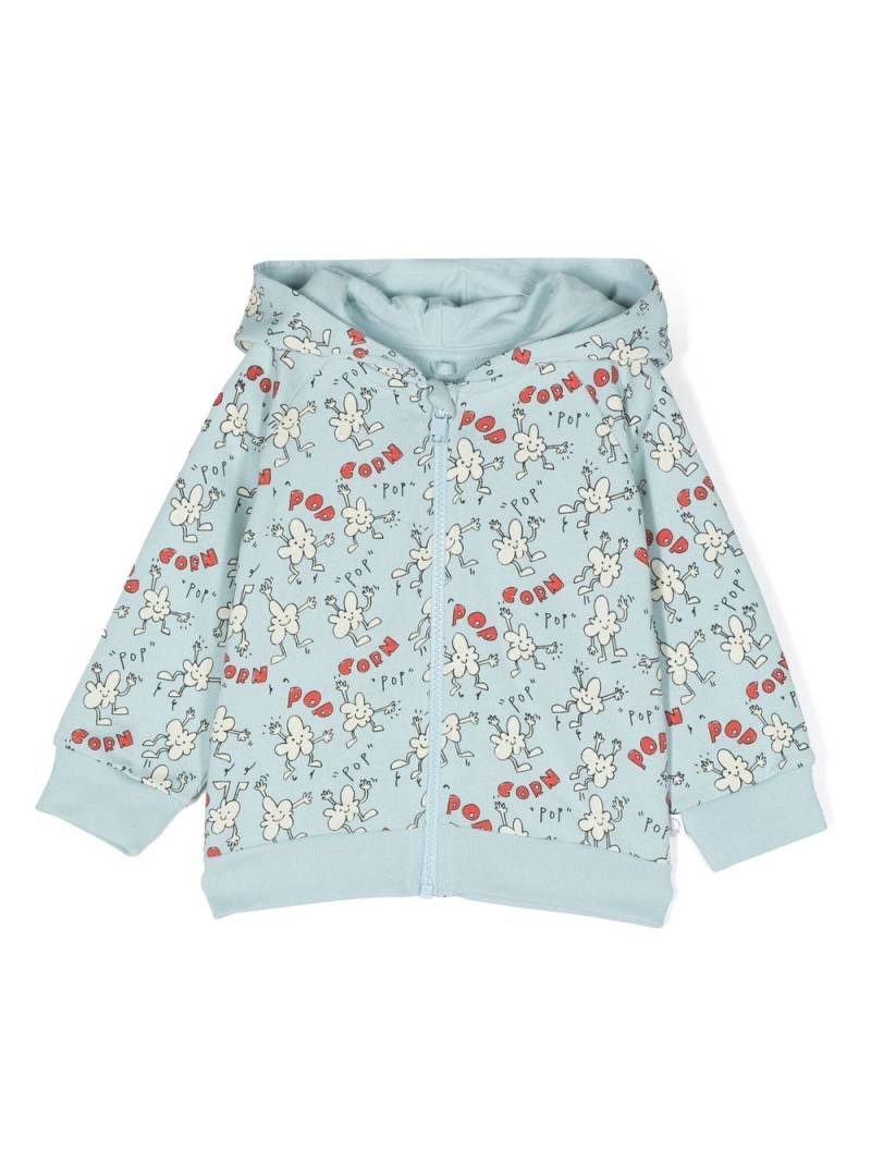 Stella McCartney Kids popcorn-print zip-up hoodie - Blue von Stella McCartney Kids