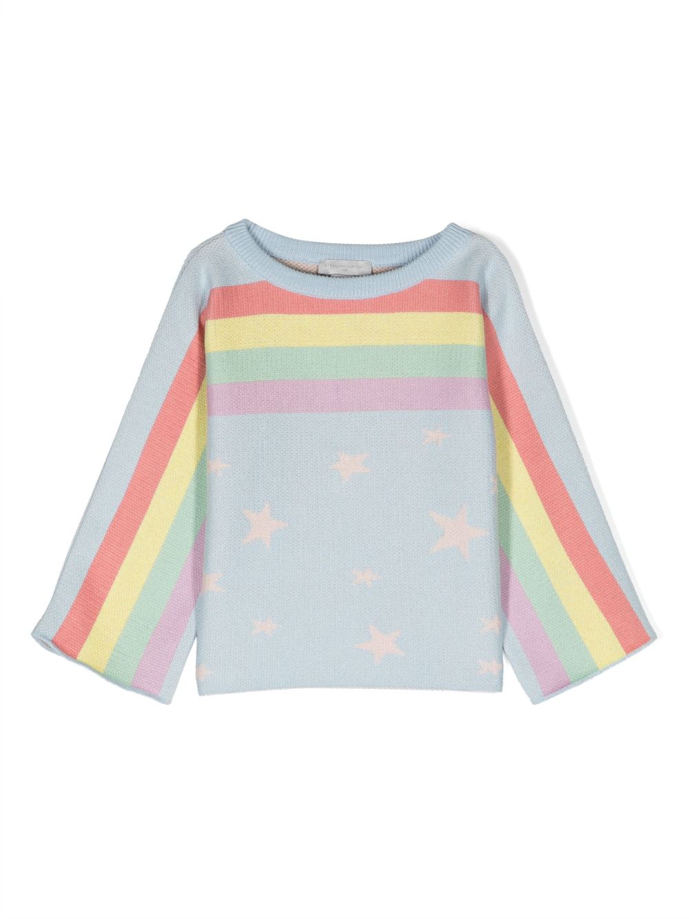 Stella McCartney Kids rainbow-motif crew-neck jumper - Blue von Stella McCartney Kids