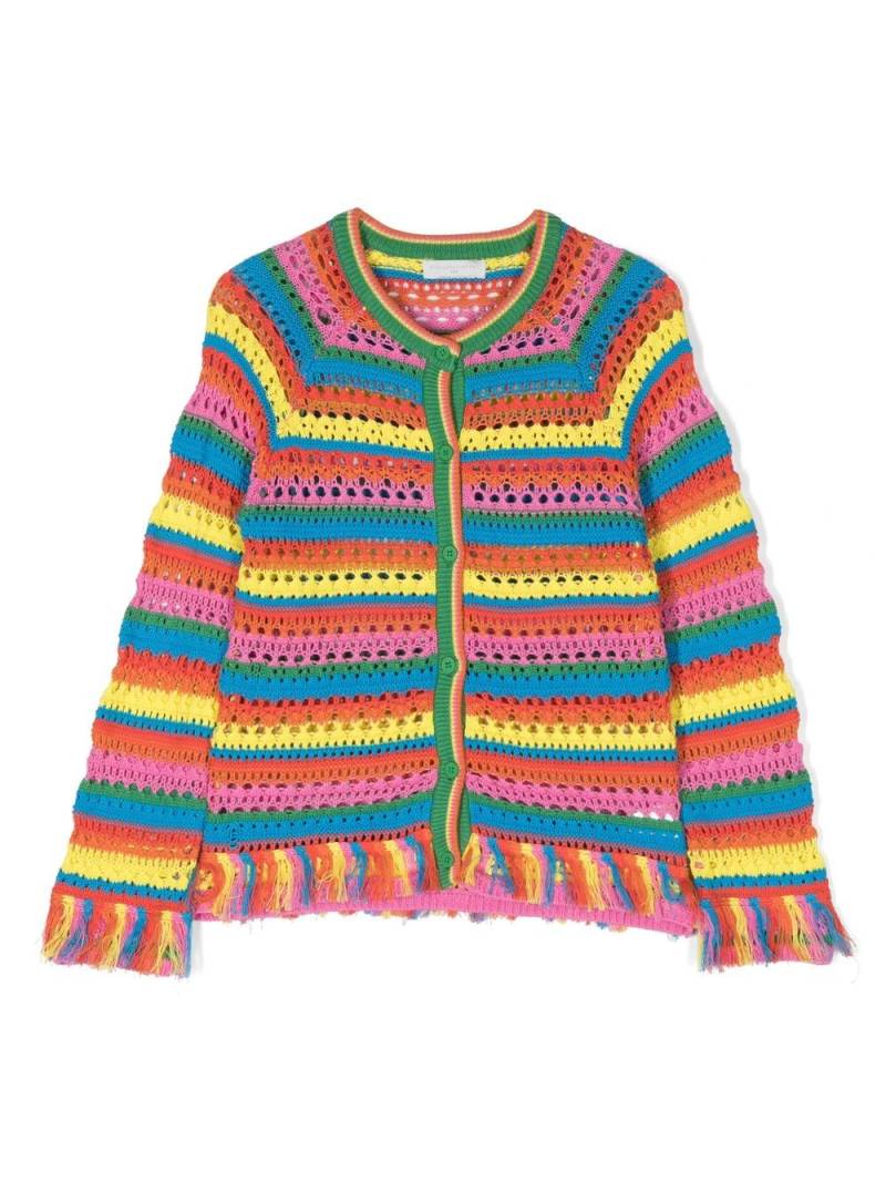Stella McCartney Kids rainbow stripe crochet jumper - Pink von Stella McCartney Kids