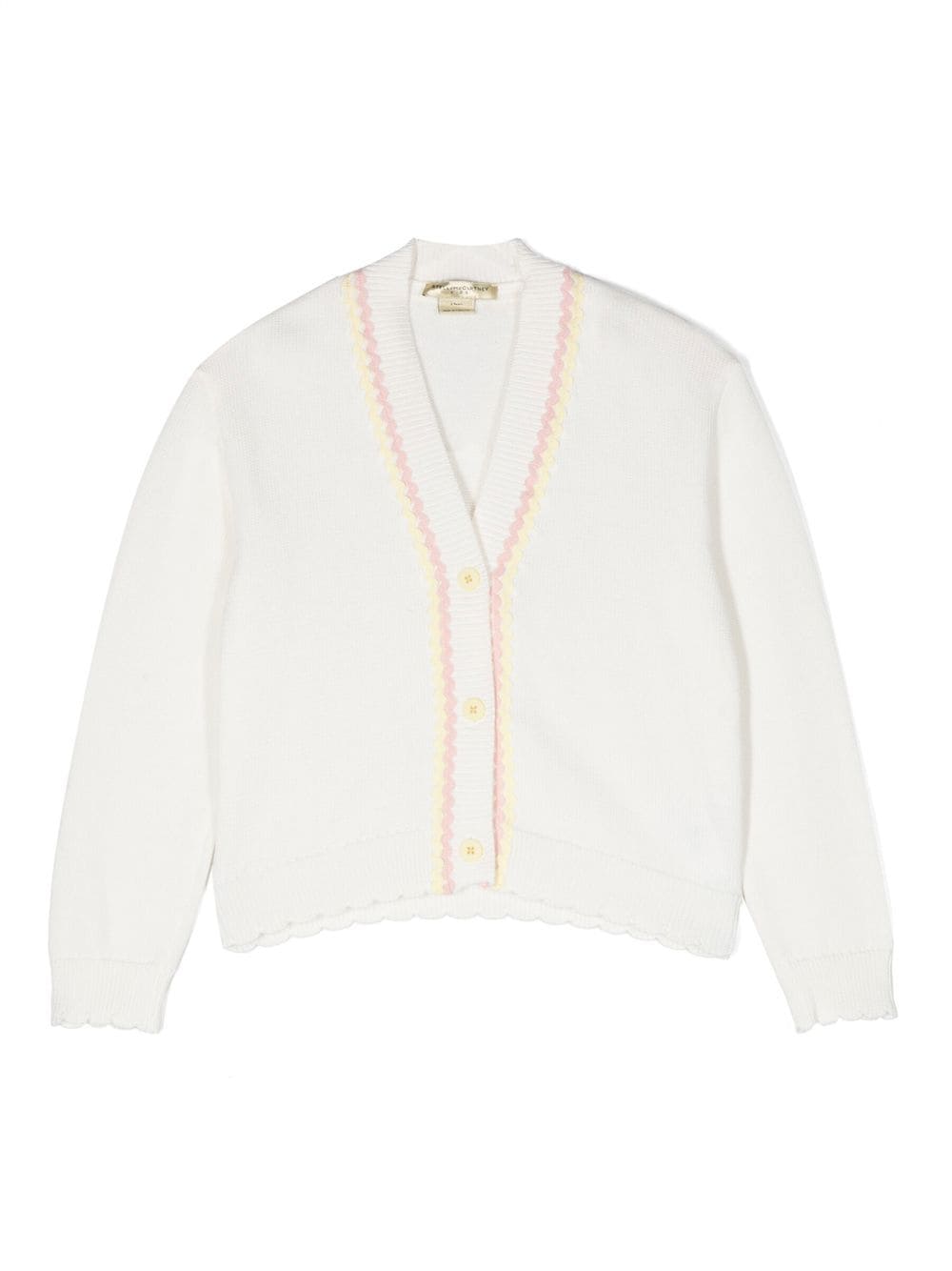 Stella McCartney Kids ribbed-knit V-neck cardigan - White von Stella McCartney Kids