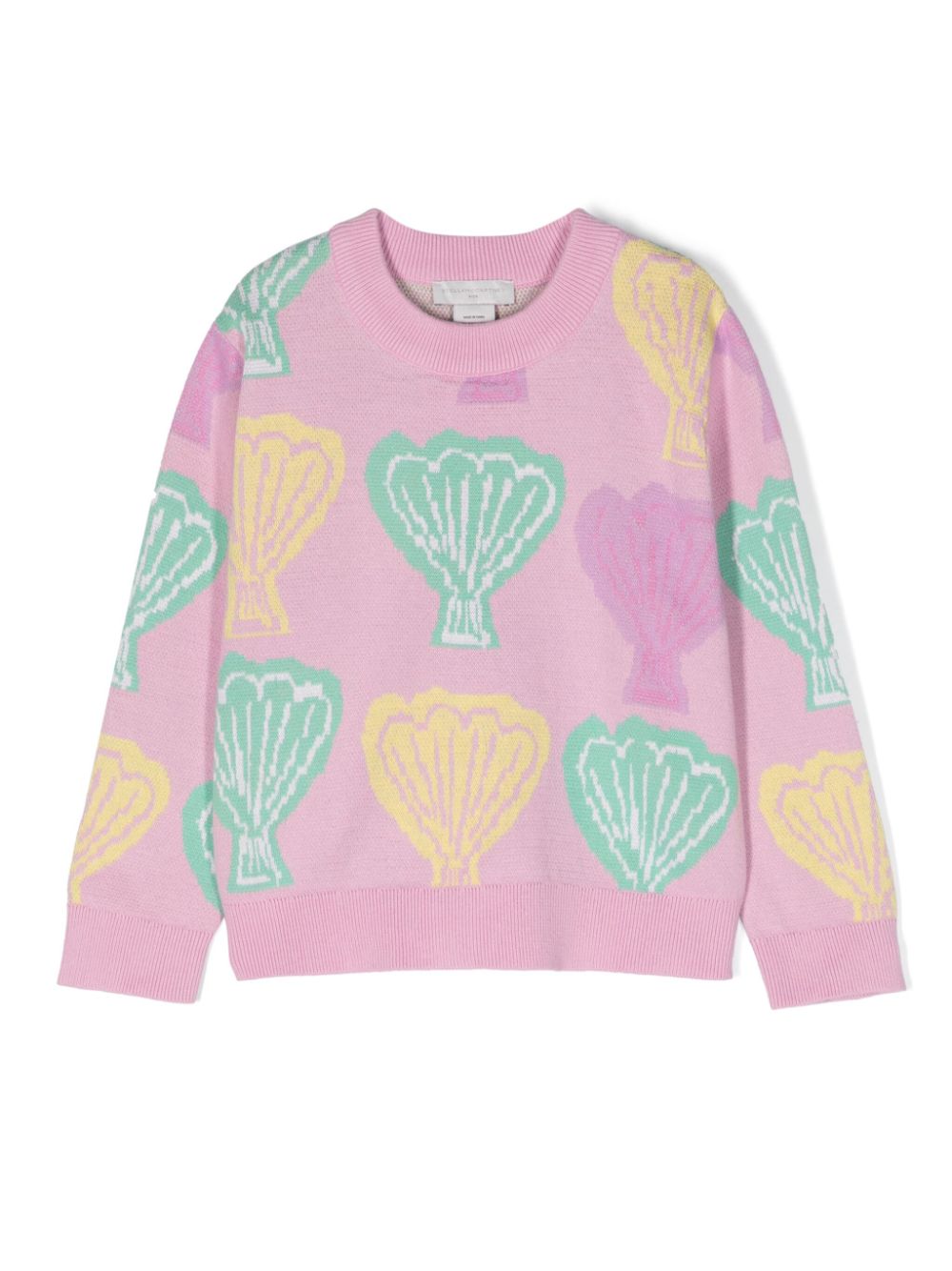 Stella McCartney Kids seashell-jacquard cotton jumper - Pink von Stella McCartney Kids