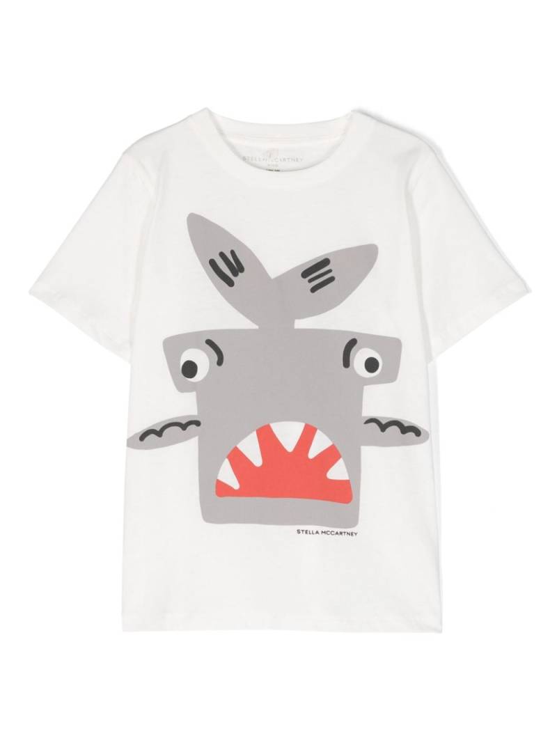 Stella McCartney Kids shark-print cotton T-shirt - White von Stella McCartney Kids