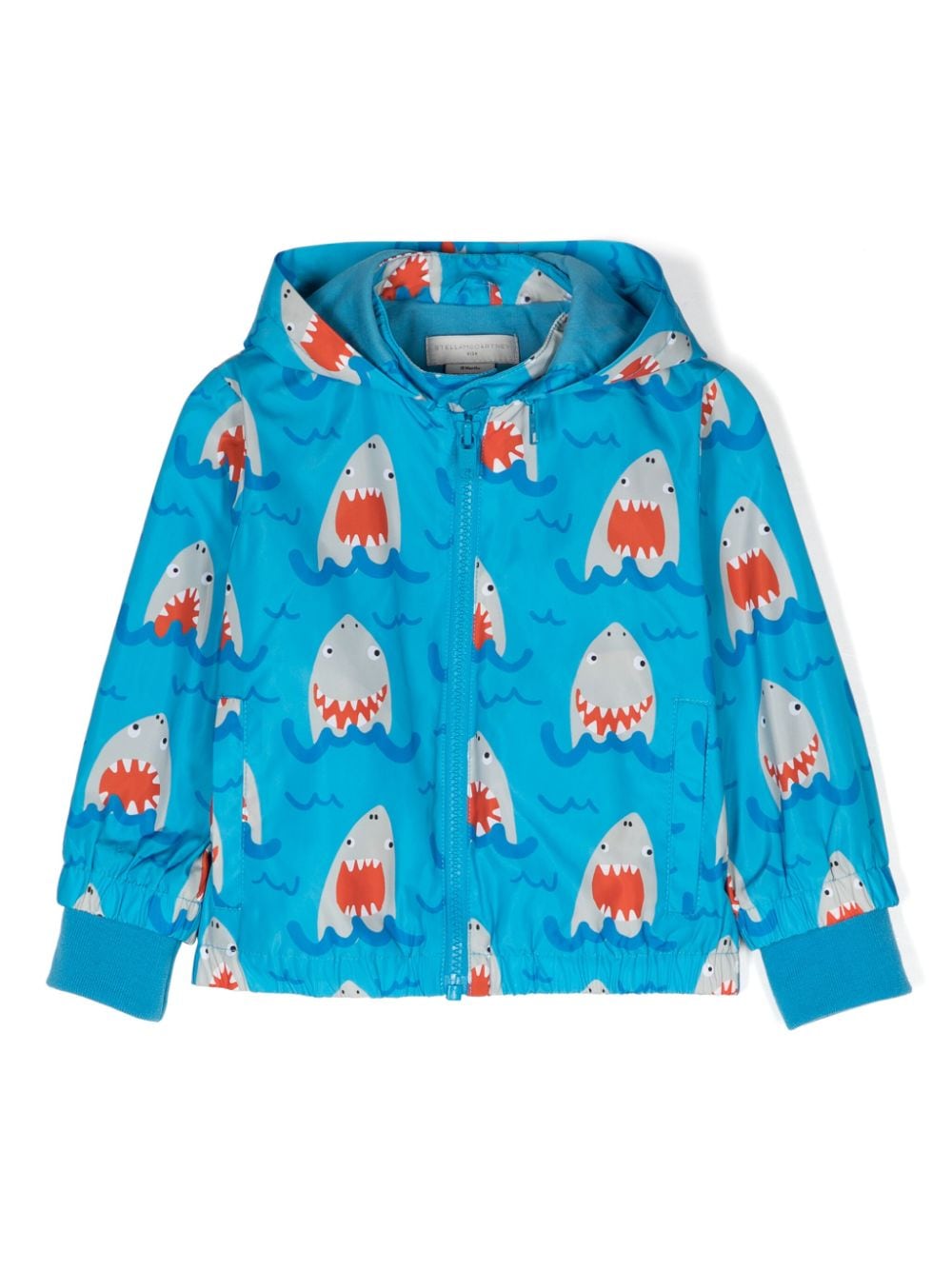 Stella McCartney Kids shark-print hooded jacket - Blue von Stella McCartney Kids