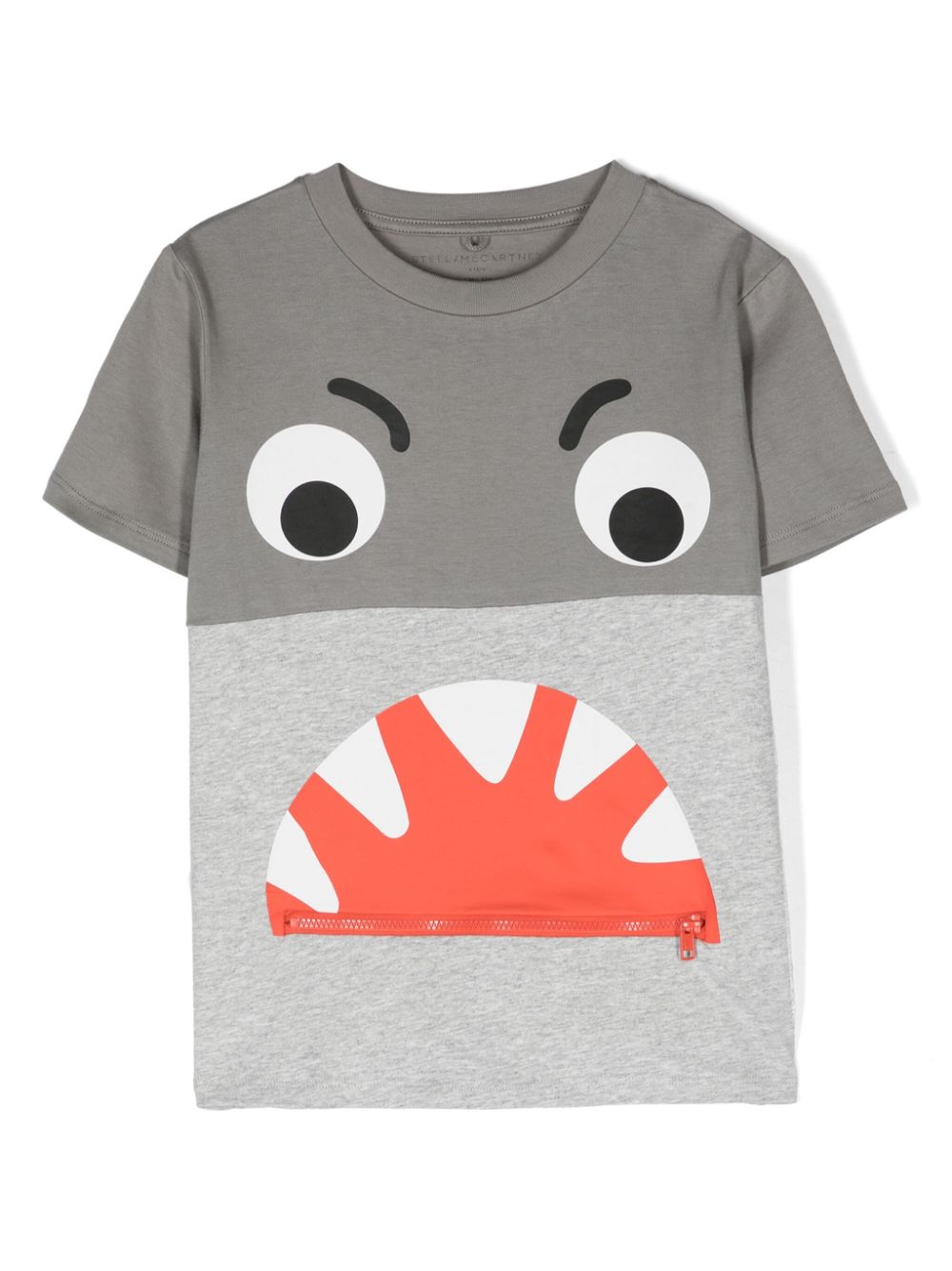 Stella McCartney Kids shark-print panelled T-shirt - Grey von Stella McCartney Kids