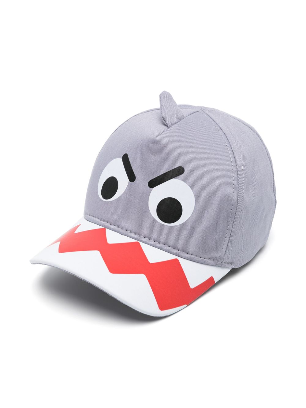 Stella McCartney Kids shark-shape cotton cap - Grey von Stella McCartney Kids