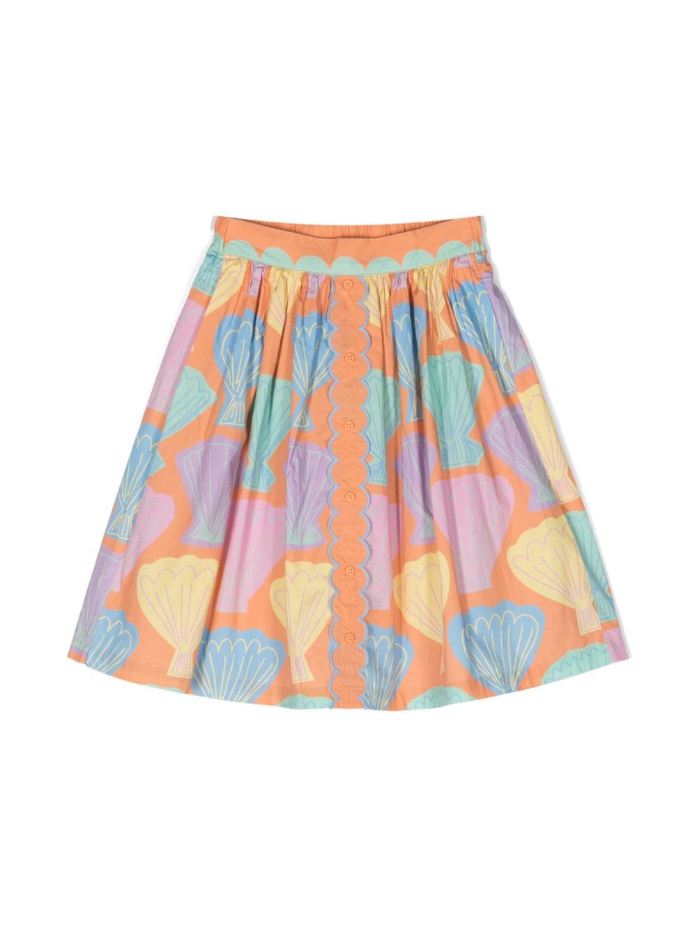 Stella McCartney Kids shell-print cotton skirt - Orange von Stella McCartney Kids