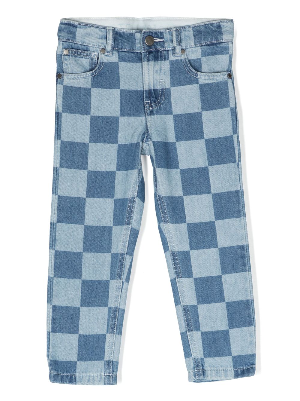 Stella McCartney Kids slim-cut checked trousers - Blue von Stella McCartney Kids