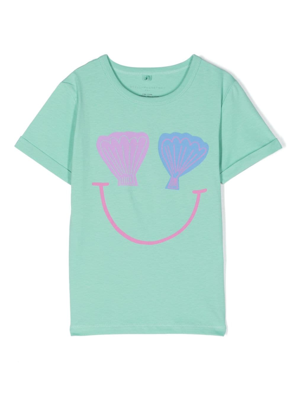 Stella McCartney Kids smiley face-print cotton T-shirt - Green von Stella McCartney Kids