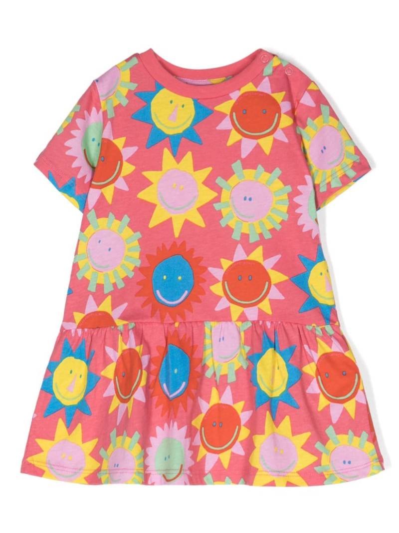 Stella McCartney Kids smiley-suns printed dress - Pink von Stella McCartney Kids