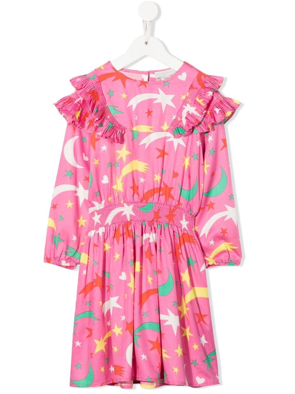 Stella McCartney Kids space-print ruffled dress - Pink von Stella McCartney Kids