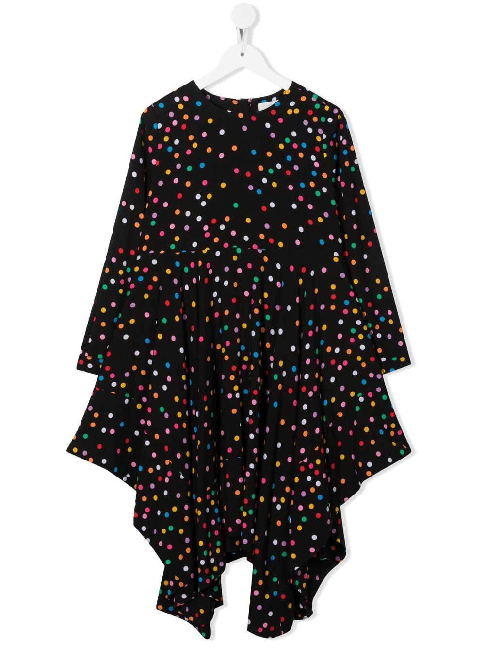 Stella McCartney Kids spot-print draped dress - Black von Stella McCartney Kids