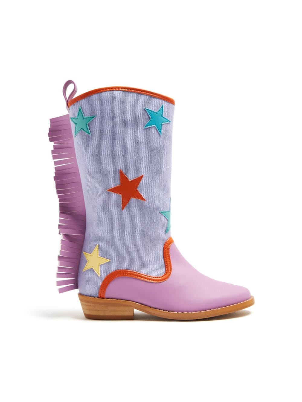 Stella McCartney Kids star-patch frayed boots - Purple von Stella McCartney Kids