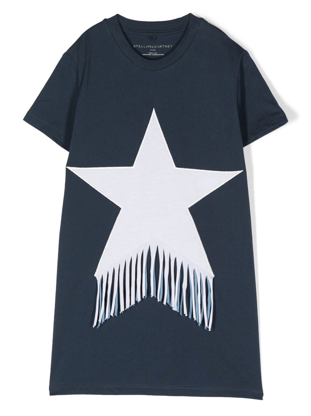 Stella McCartney Kids star-print fringe-detail dress - Blue von Stella McCartney Kids