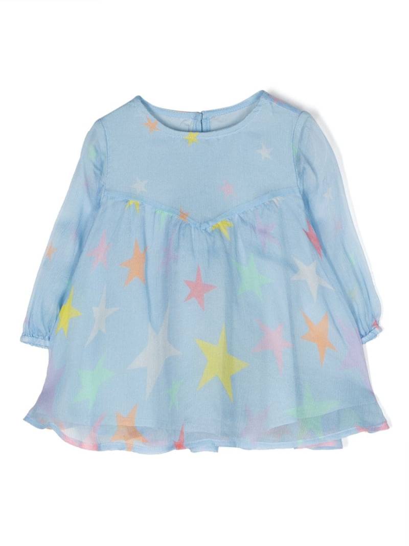 Stella McCartney Kids star-print ruched blouse - Blue von Stella McCartney Kids