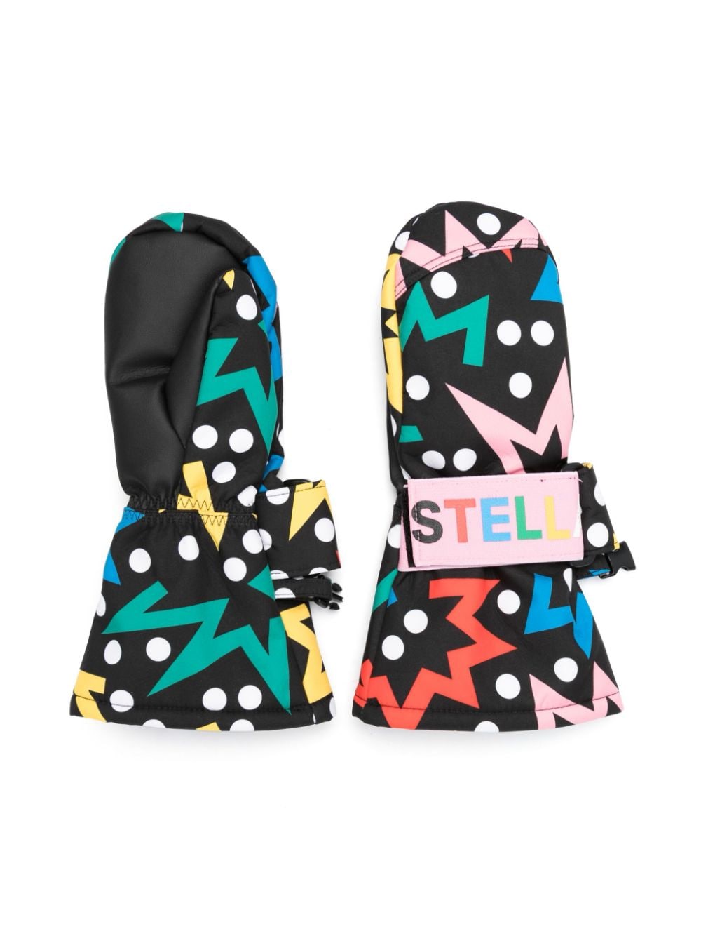 Stella McCartney Kids starburst-print padded gloves - Black von Stella McCartney Kids