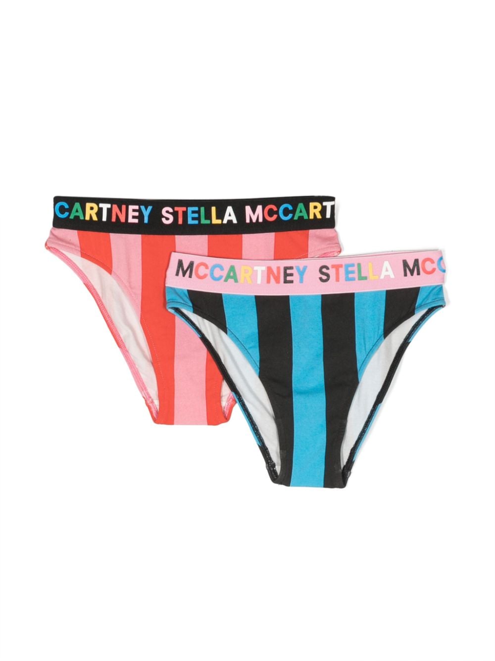 Stella McCartney Kids striped logo-waistband briefs (pack of two) - Pink von Stella McCartney Kids