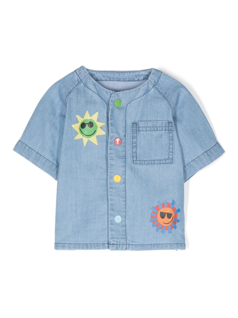 Stella McCartney Kids sun-print cotton shirt - Blue von Stella McCartney Kids