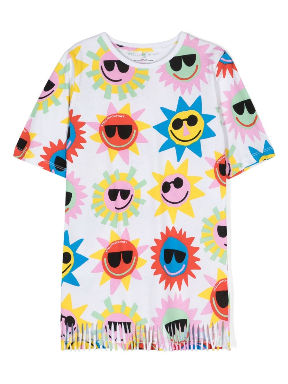 Stella McCartney Kids sun-print fringed dress - White von Stella McCartney Kids