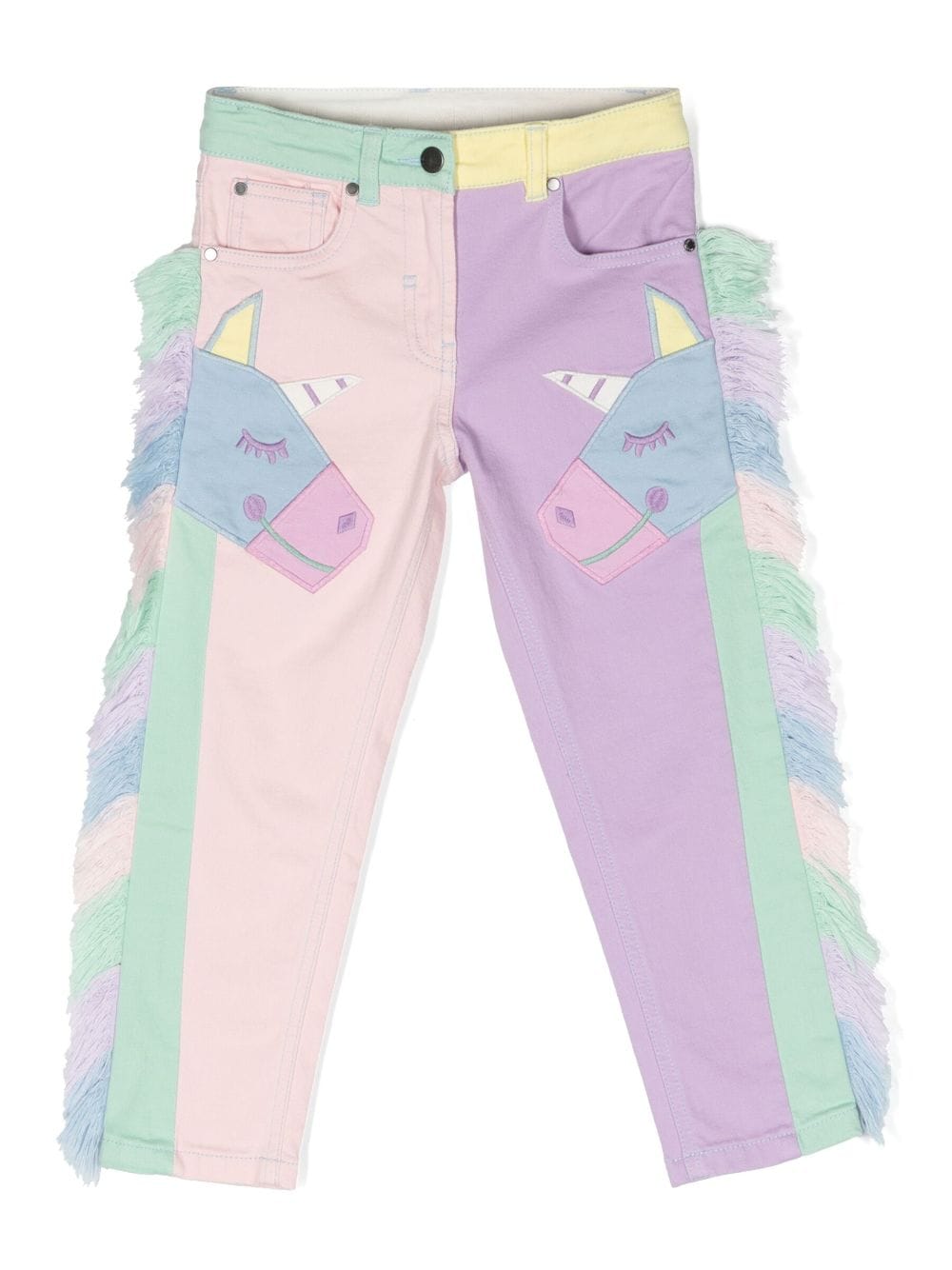 Stella McCartney Kids unicorn-print colour-block jeans - Pink von Stella McCartney Kids