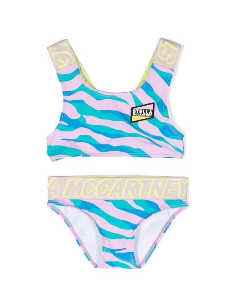 Stella McCartney Kids zebra-print bikini set - Pink von Stella McCartney Kids