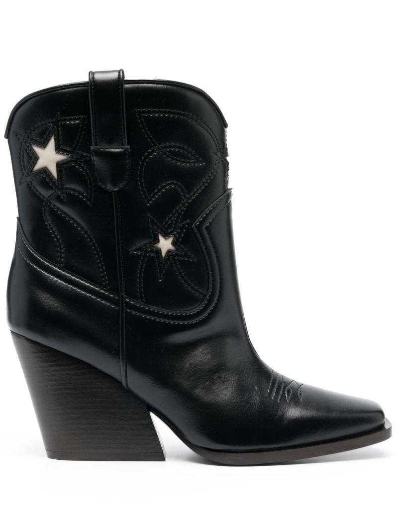 Stella McCartney Cloudy Alter 85mm embroidery cowboy boots - Black von Stella McCartney