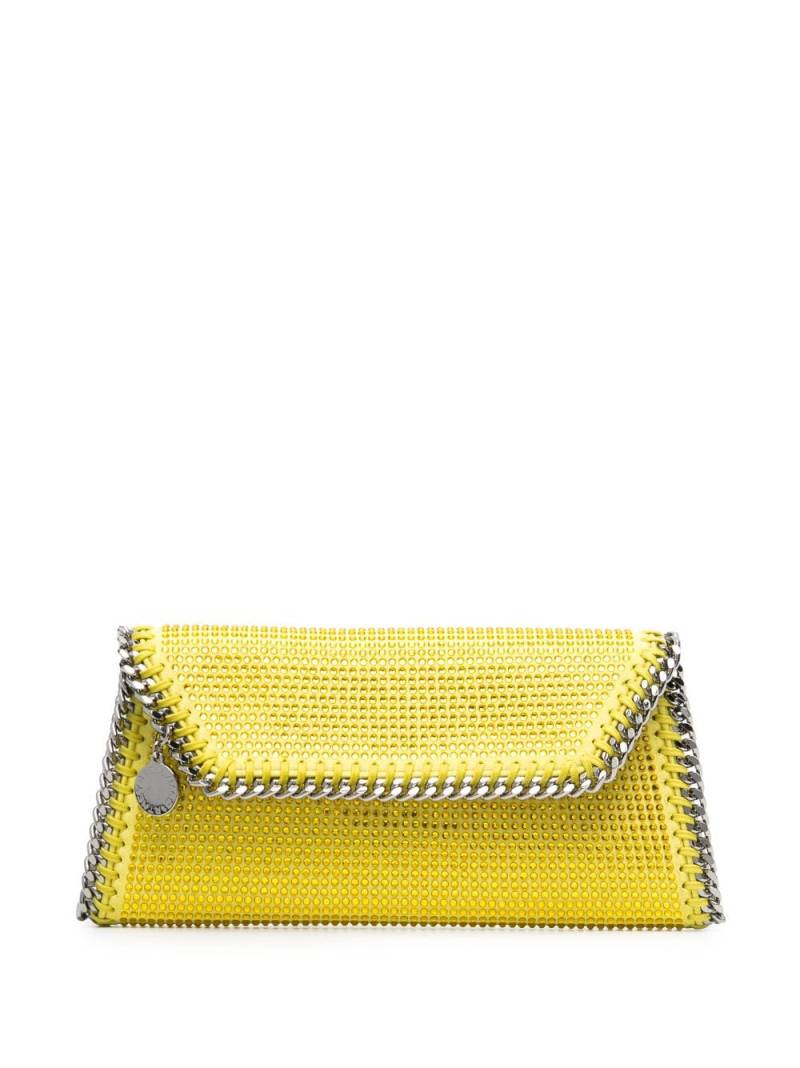 Stella McCartney Falabella crystal-embellished faux-leather clutch bag - Yellow von Stella McCartney