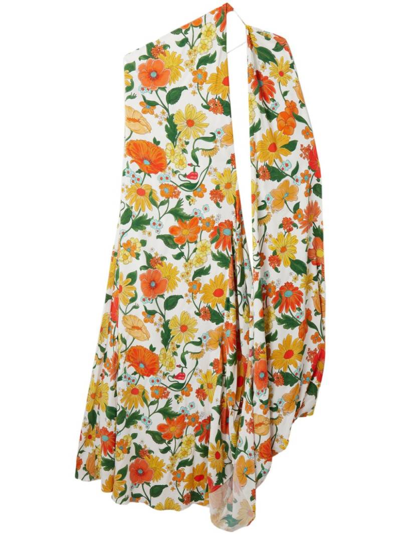 Stella McCartney Lady Garden-print asymmetric gown - Neutrals von Stella McCartney