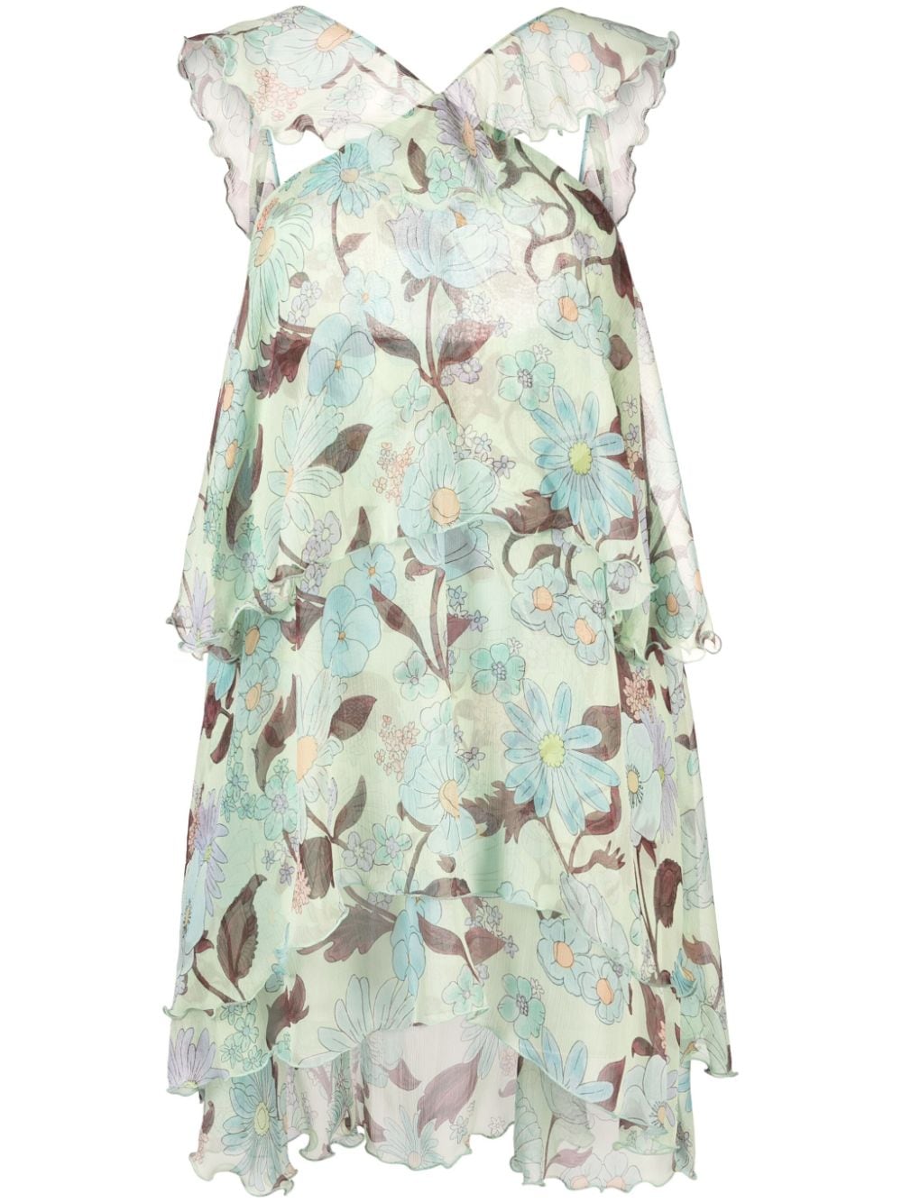 Stella McCartney Lady Garden silk minidress - Green von Stella McCartney