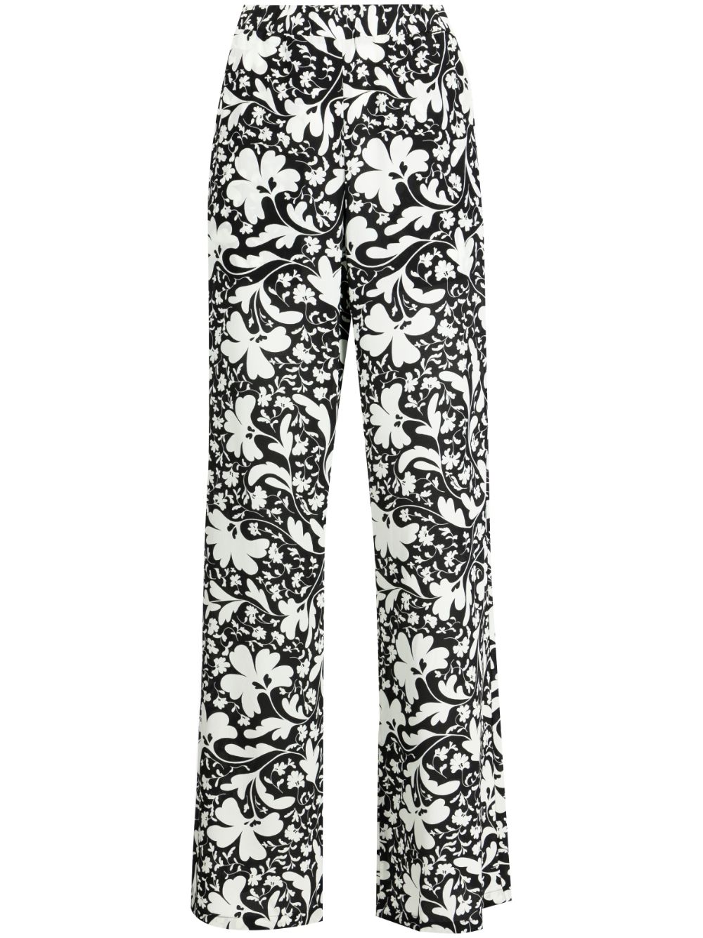 Stella McCartney Lower floral-printe wide-leg trousers - White von Stella McCartney