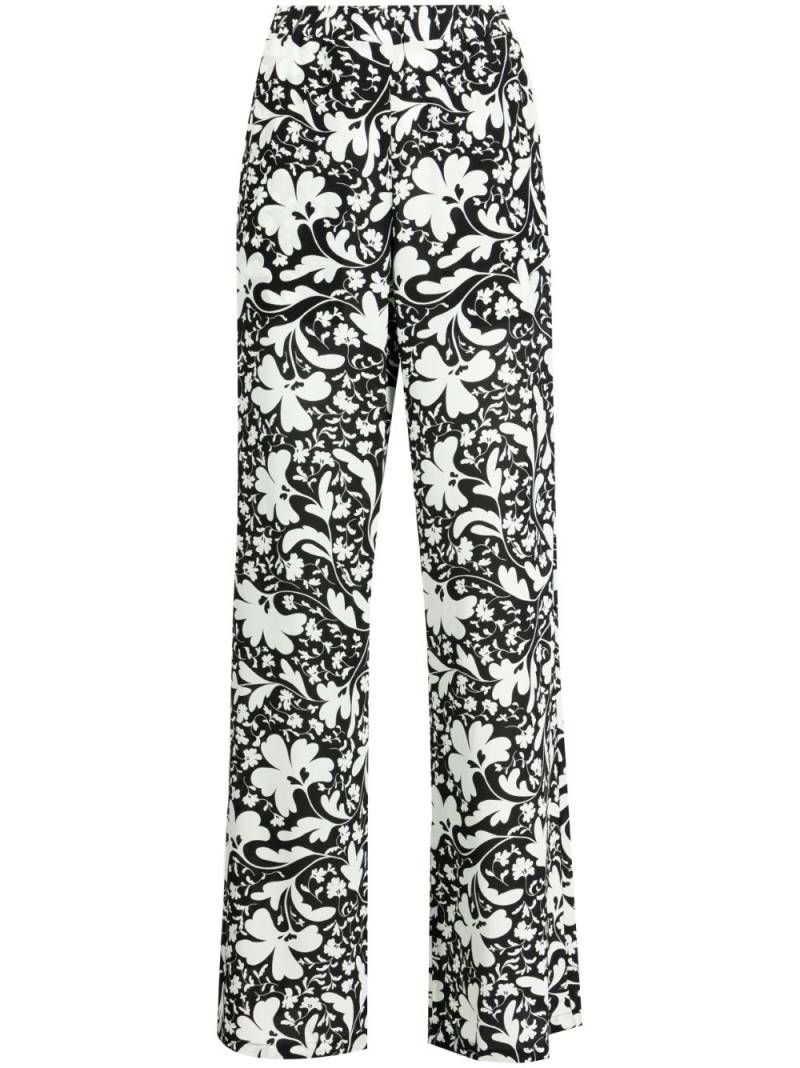 Stella McCartney Lower floral-printe wide-leg trousers - White von Stella McCartney