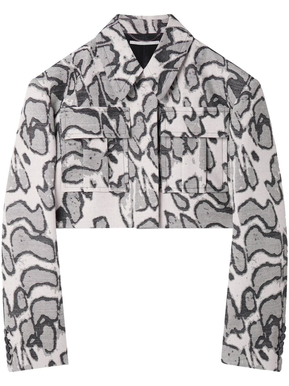 Stella McCartney Moth patterned-jacquard cropped jacket - Neutrals von Stella McCartney