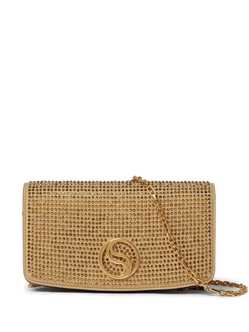 Stella McCartney S-Wave crystal-embellished wallet-on-chain - Gold von Stella McCartney