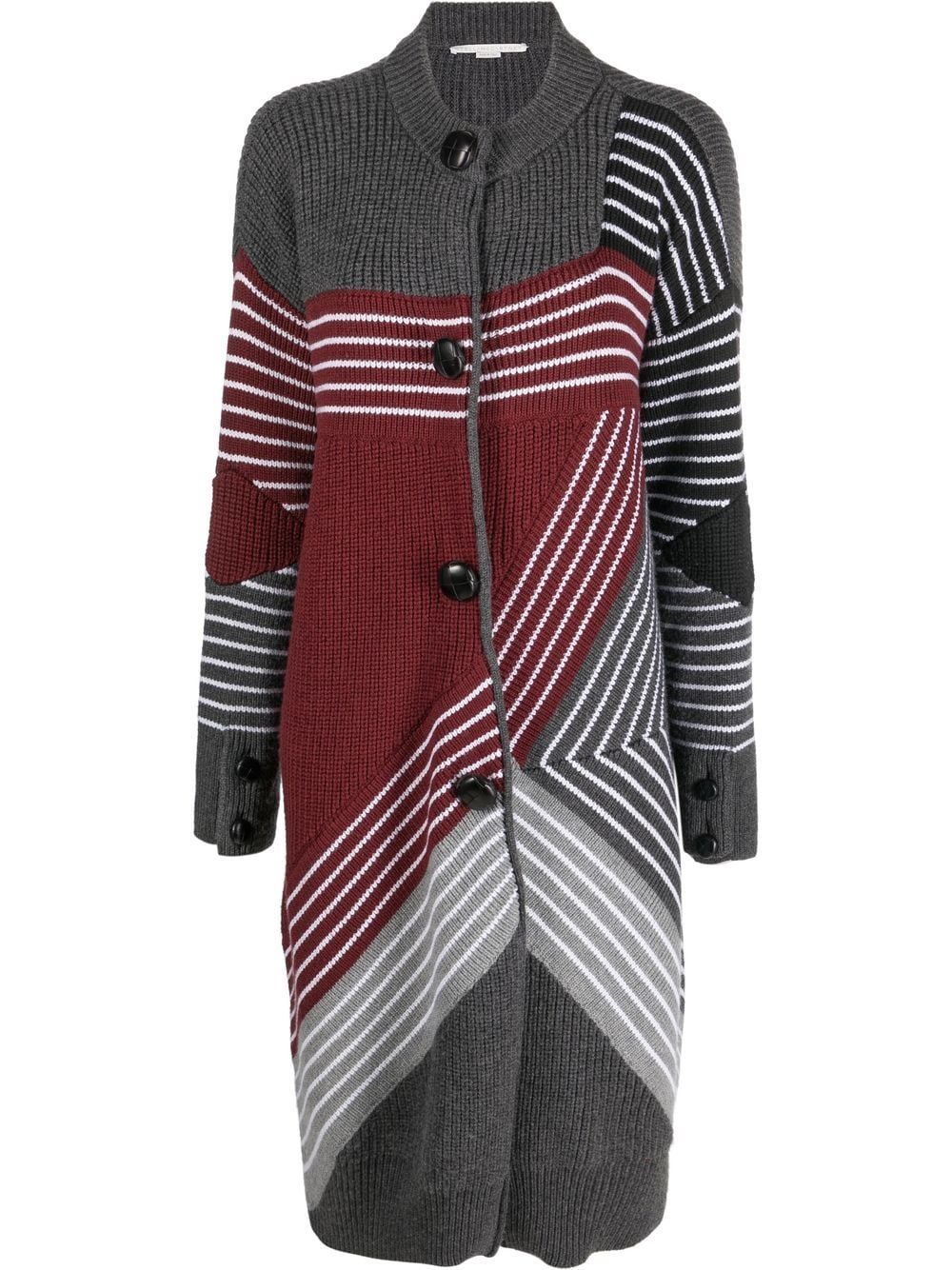Stella McCartney S by S 3D striped virgin wool cardi-coat - Grey von Stella McCartney